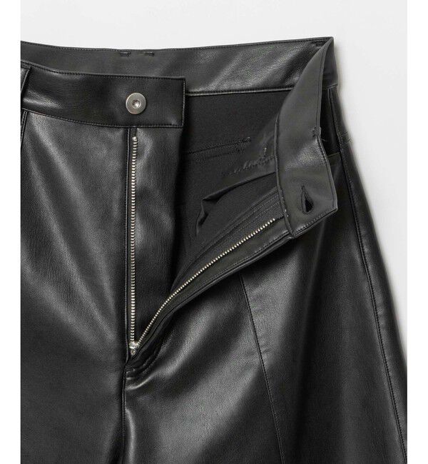 allureville「フェイクレザーフロントシームパンツ」|チノ|