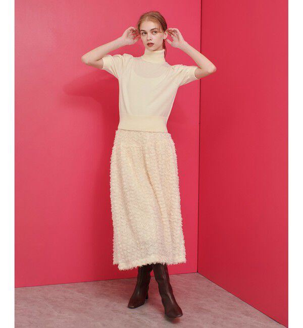 LOULOU WILLOUGHBY「【LOULOU WILLOUGHBY】タートルハーフスリーブプルオーバー」|ニット・セーター|