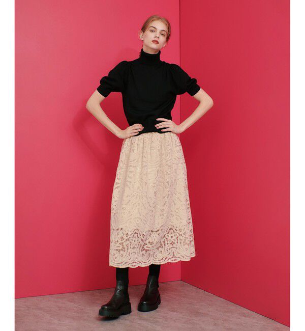 LOULOU WILLOUGHBY「【LOULOU WILLOUGHBY】タートルハーフスリーブプルオーバー」|ニット・セーター|