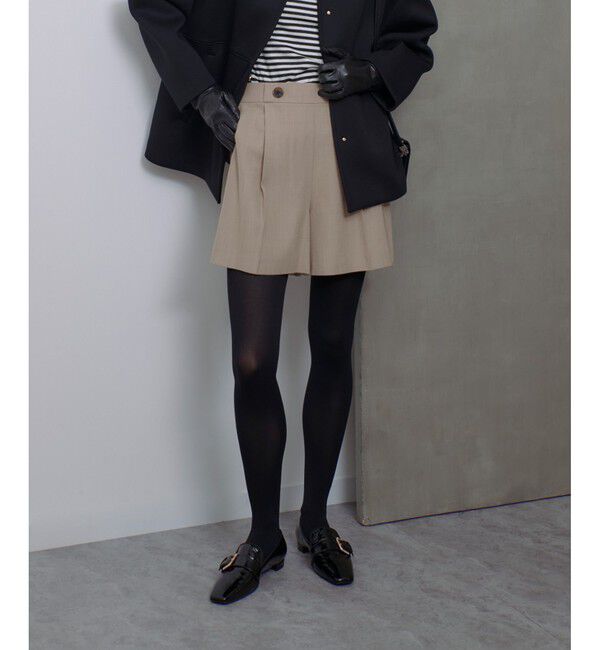 allureville「ヴィスコースウールショートパンツ」|その他|ベージュ