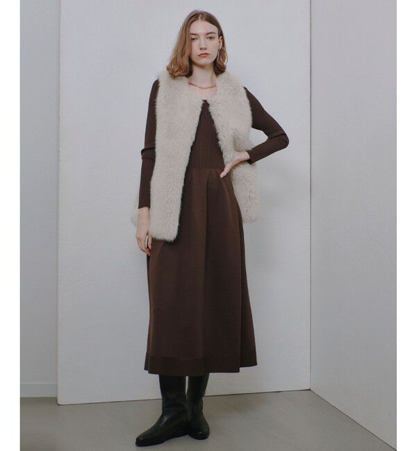 allureville「ウエストマークコクーンニットワンピース」|ワンピース|