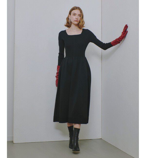 allureville「ウエストマークコクーンニットワンピース」|ワンピース|