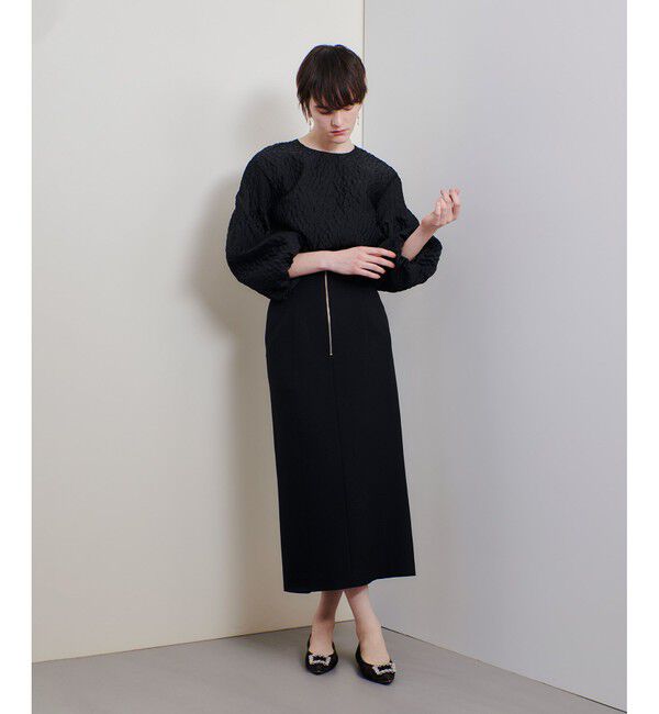 allureville「フロントジップサスペンダースカート」|ジャンパースカート|