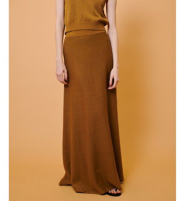 allureville「ハイゲージペーパーヤーンフレアスカート」|フレア|