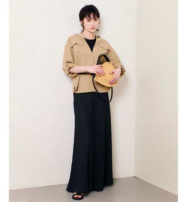 allureville「ハイゲージペーパーヤーンフレアスカート」|フレア|