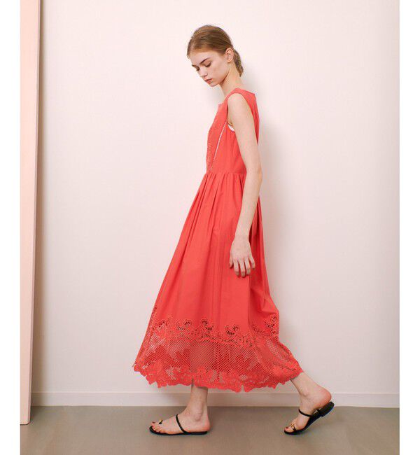 LOULOU WILLOUGHBY「【LOULOU WILLOUGHBY】エンブロイダリーノースリワンピース」|ワンピース|