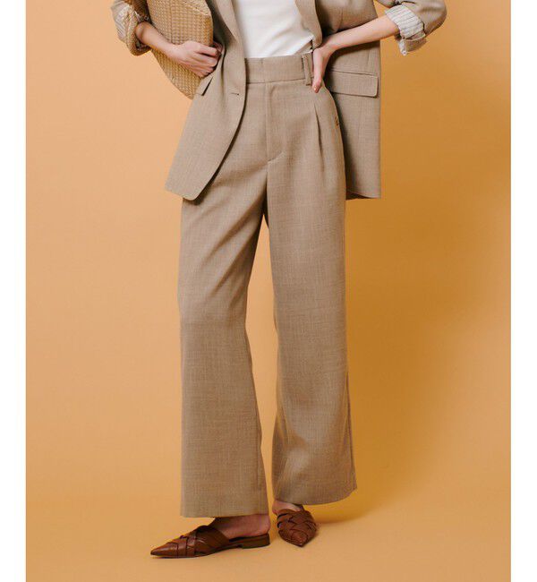 allureville「リネンライクタックワイドパンツ」|チノ|