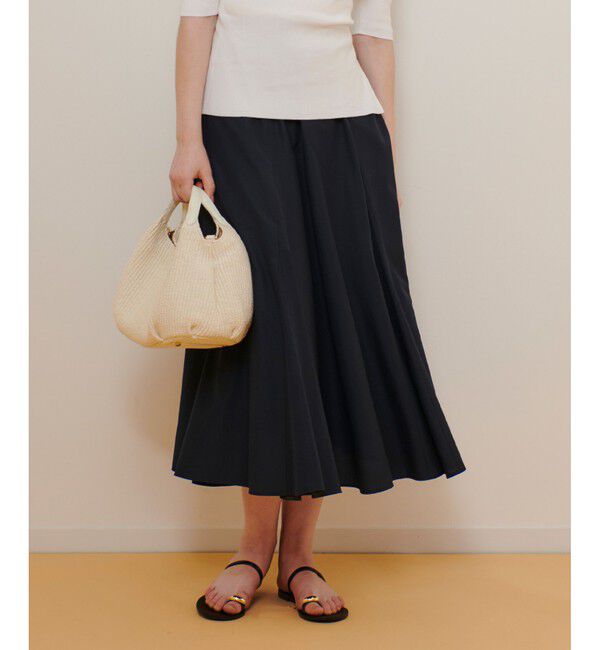 allureville「ライトタンブラーガゼットフレアスカート」|フレア|ネイビー