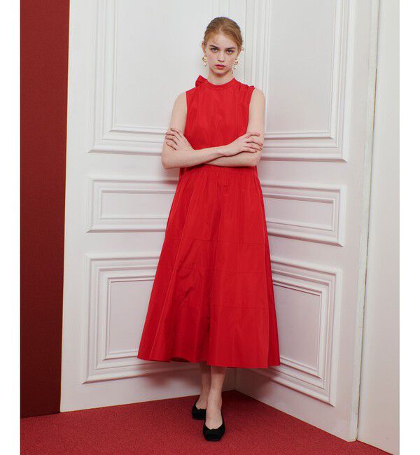 LOULOU WILLOUGHBY「【LOULOU WILLOUGHBY】バックリボンタフタワンピース」|ワンピース|