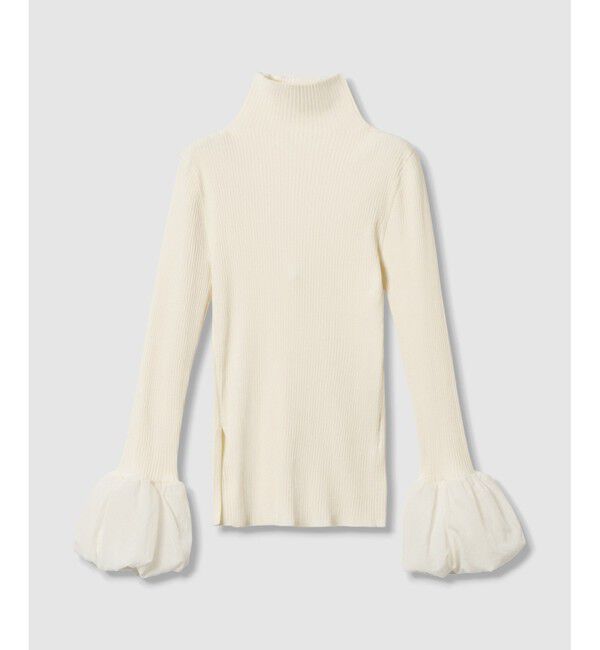 allureville「タフタバルーンスリーブコンビプルオーバー」|ニット・セーター|