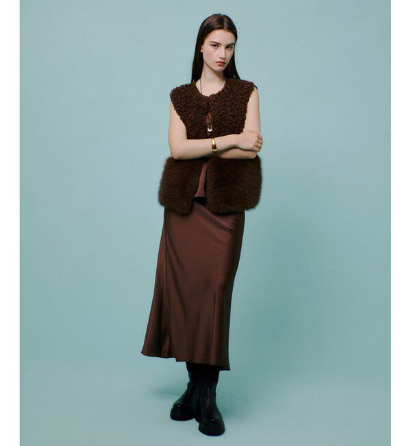 allureville「サテンバイヤスナロースカート」|スカート|