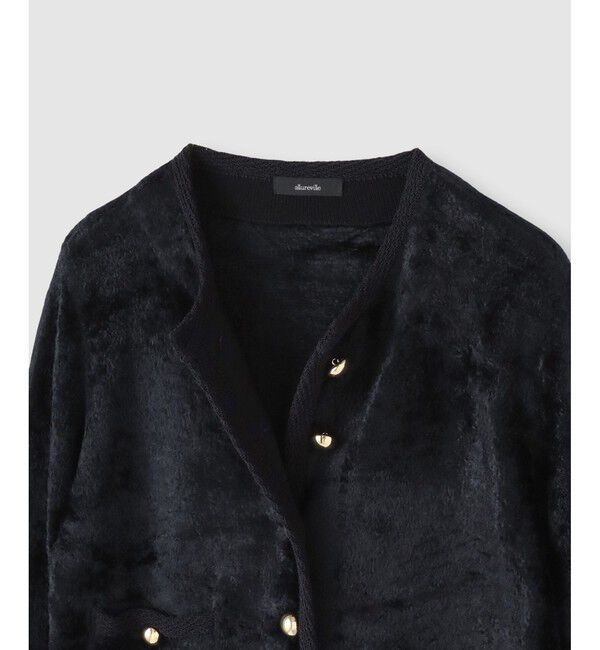 allureville「ベロアニットジャケット」|カーディガン|