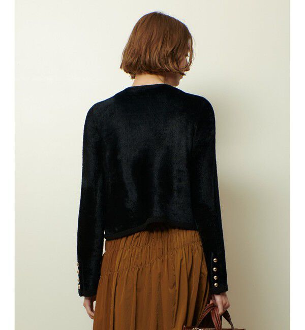 allureville「ベロアニットジャケット」|カーディガン|