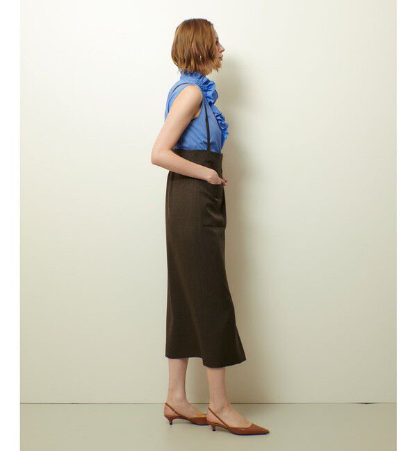 allureville「メランジピンヘッドサススカート」|タイト|