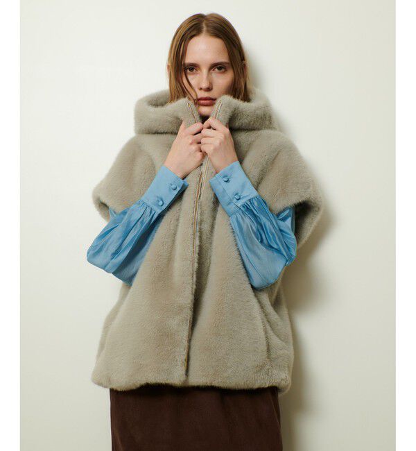 allureville「フェイクミンクファーフーディーブルゾン」|ブルゾン・スタジャン|