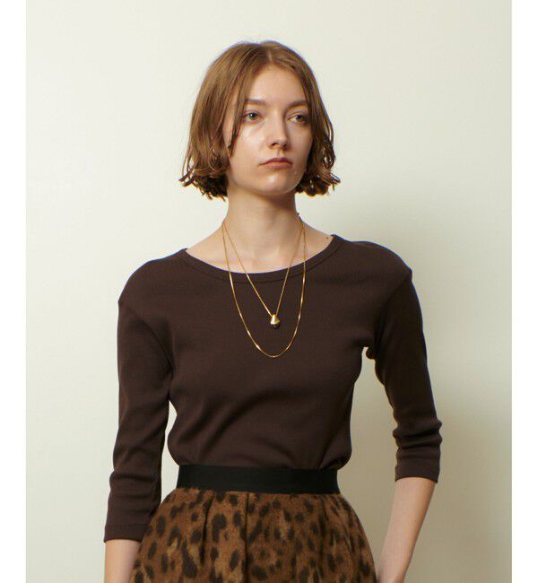 allureville「テレコ3/4スリーブボートネックプルオーバー」|Tシャツ・カットソー|