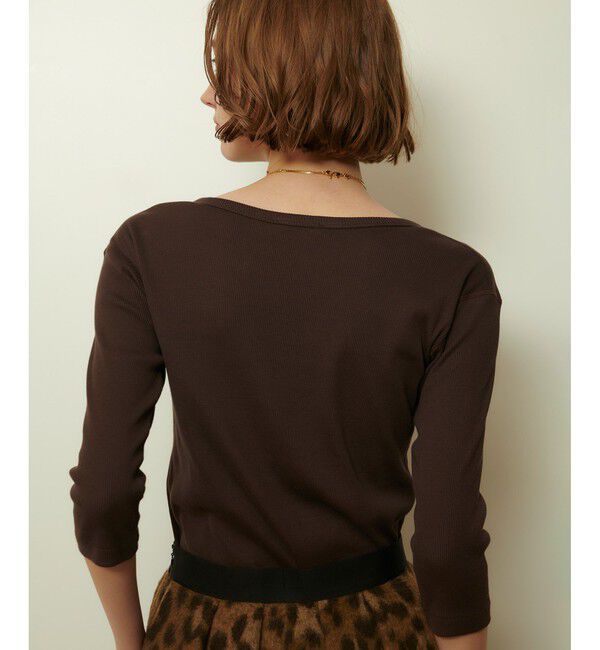 allureville「テレコ3/4スリーブボートネックプルオーバー」|Tシャツ・カットソー|