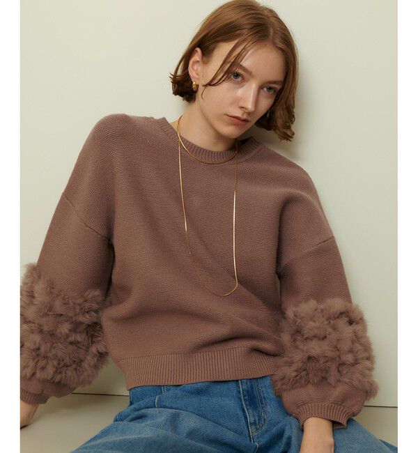 allureville「ラビットカフクレイジー釦2WAYプルオーバー」|ニット・セーター|