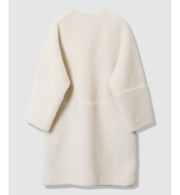 allureville「ツーブロッキングボアコート」|ノーカラーコート|