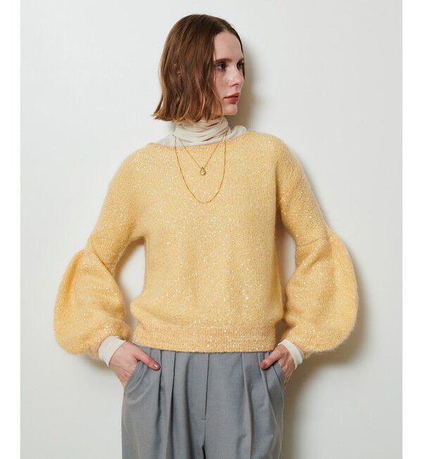 allureville「モヘヤ混スパンコールプルオーバー」|ニット・セーター|