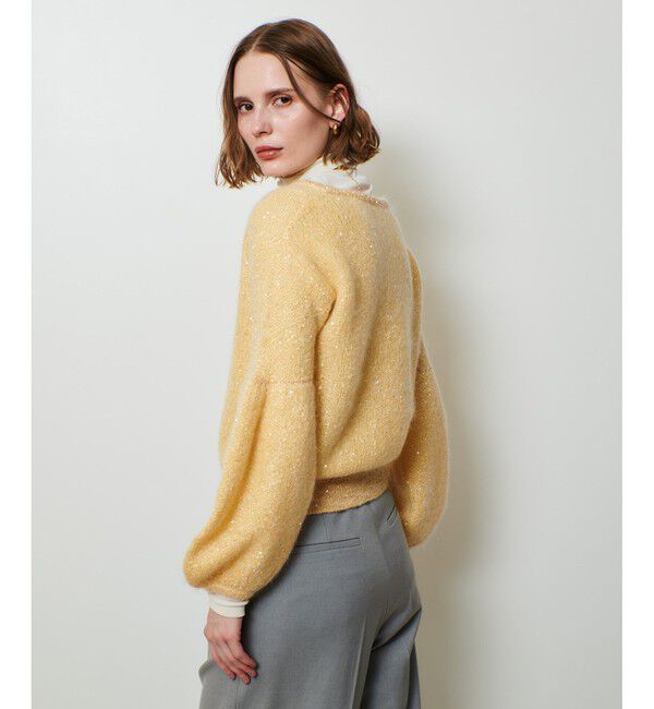 allureville「モヘヤ混スパンコールプルオーバー」|ニット・セーター|