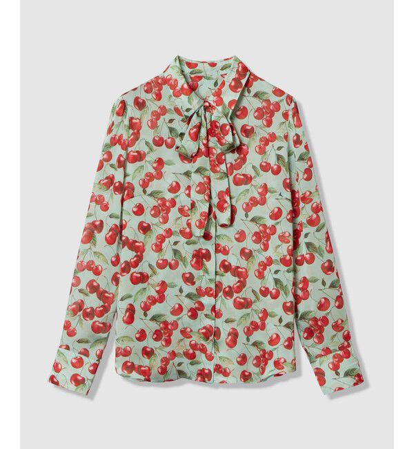 LOULOU WILLOUGHBY「WEB限定【LOULOU WILLOUGHBY】LISAチェリープリント ボウタイブラウス」|シャツ・ブラウス|