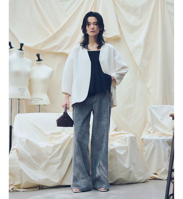 allureville「【ATELIER Line】デニムバギーパンツ」|デニム|ブラック