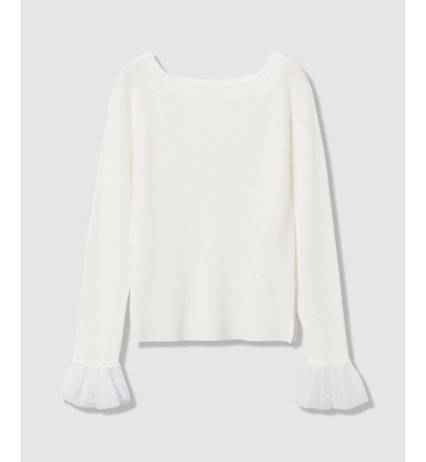 allureville「2WAYネックフリルカフプルオーバー」|ニット・セーター|オフホワイト