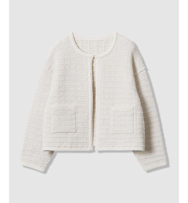 allureville「リバーシブルツイードカーディガン」|カーディガン|アイボリー