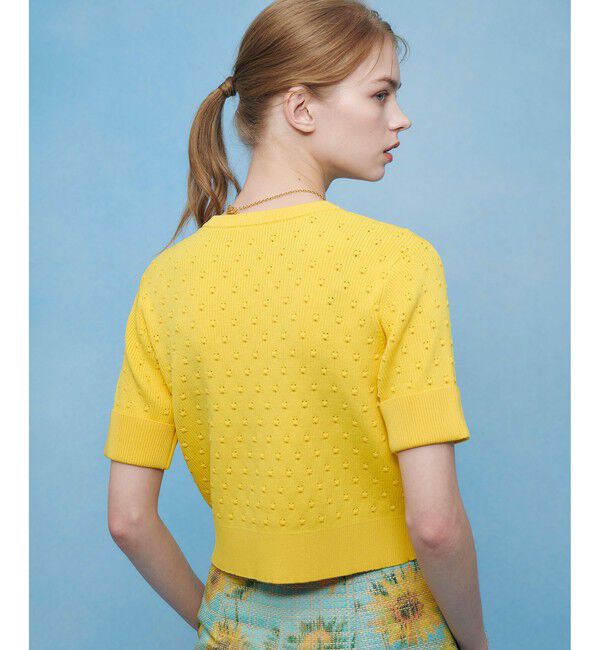 LOULOU WILLOUGHBY「【LOULOU WILLOUGHBY】アイレット半袖カーディガン」|カーディガン|