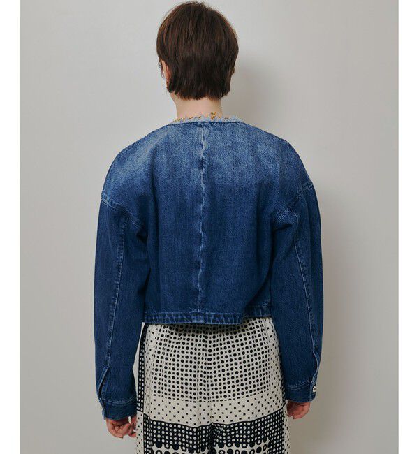 allureville「デニムノーカラージャケット」|ノーカラージャケット|