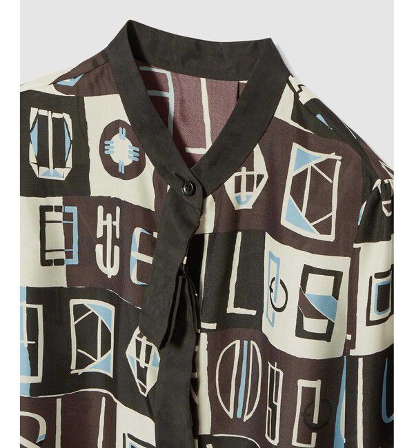 allureville「パッチワークプリントボウブラウス」|シャツ・ブラウス|