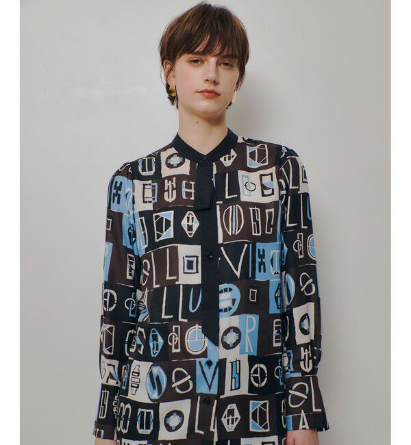 allureville「パッチワークプリントボウブラウス」|シャツ・ブラウス|