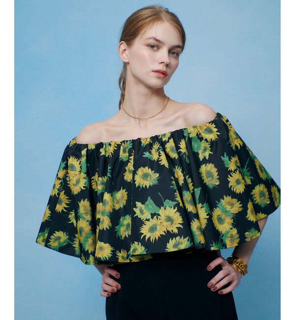 LOULOU WILLOUGHBY「WEB 一部店舗限定【LOULOU WILLOUGHBY】サンフラワープリントブラウス」|シャツ・ブラウス|