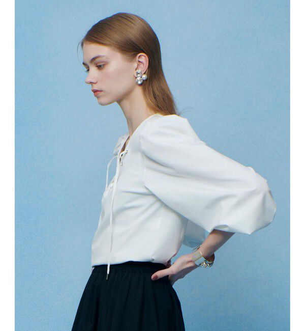 LOULOU WILLOUGHBY「【LOULOU WILLOUGHBY】モックロディレースアップマリンプルオーバー」|Tシャツ・カットソー|