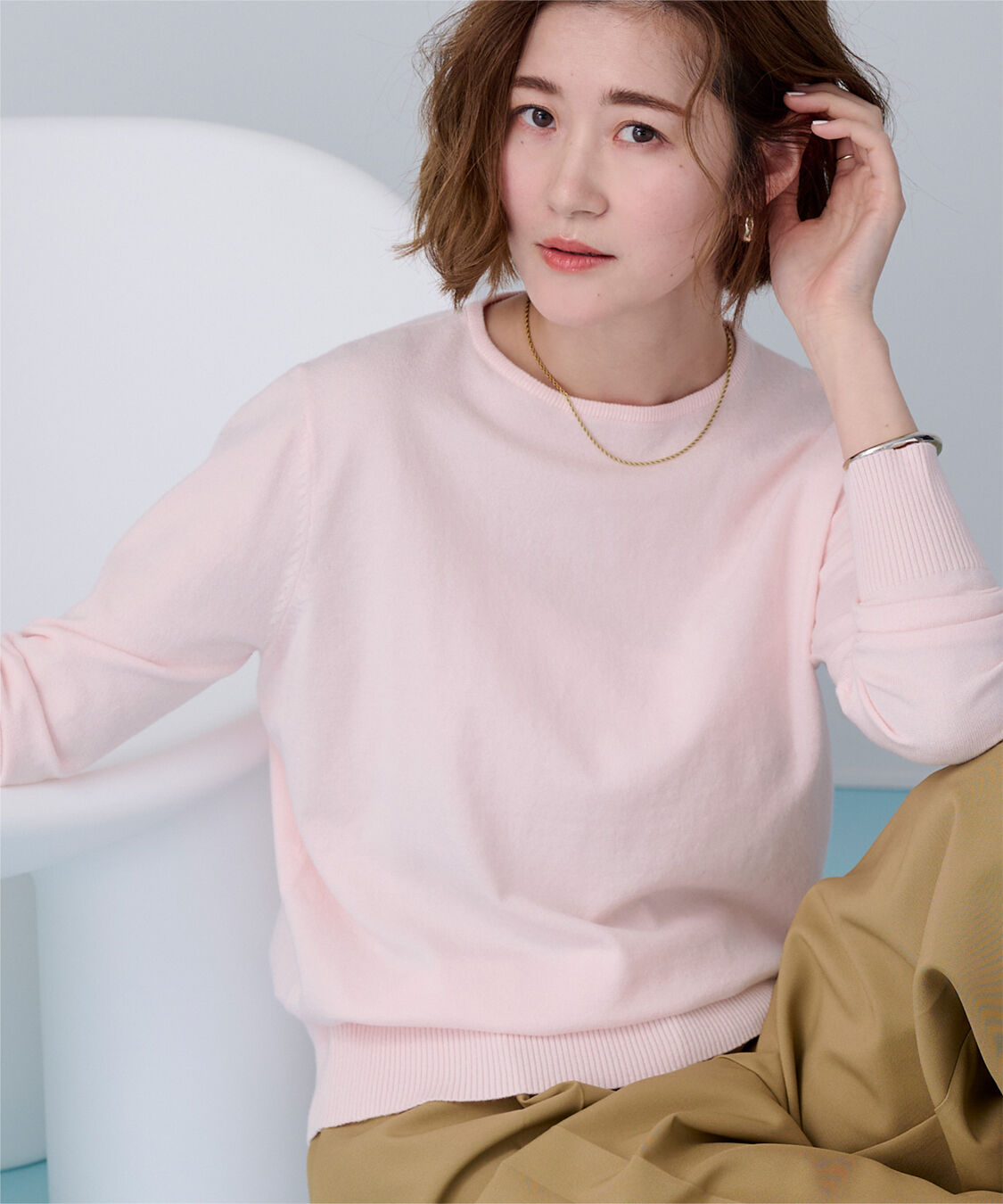 ur's「カシミヤタッチクルーネックニットトップス」|ニット・セーター|