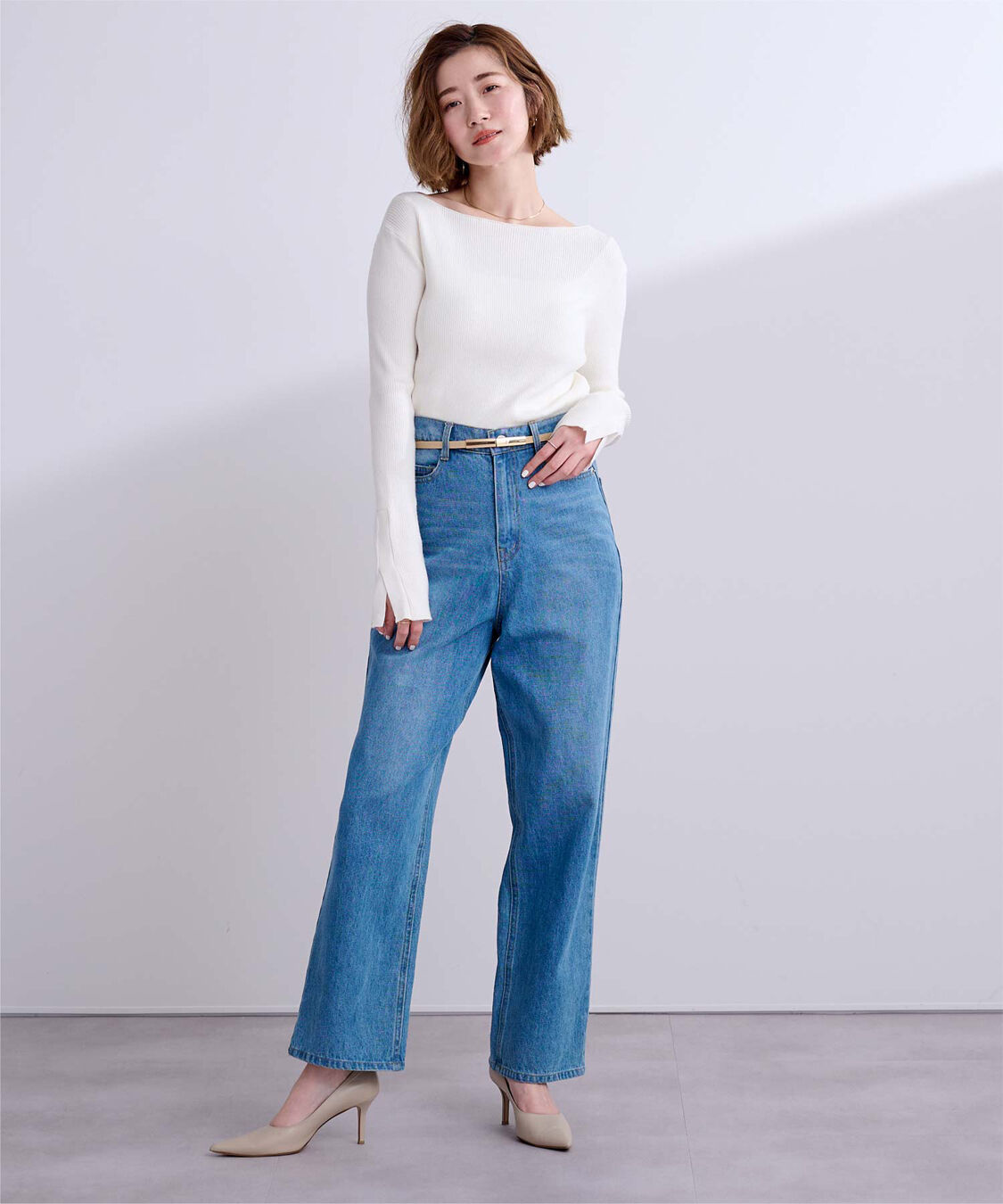 ur's「ボートネックスリットスリーブリブニット」|ニット・セーター|