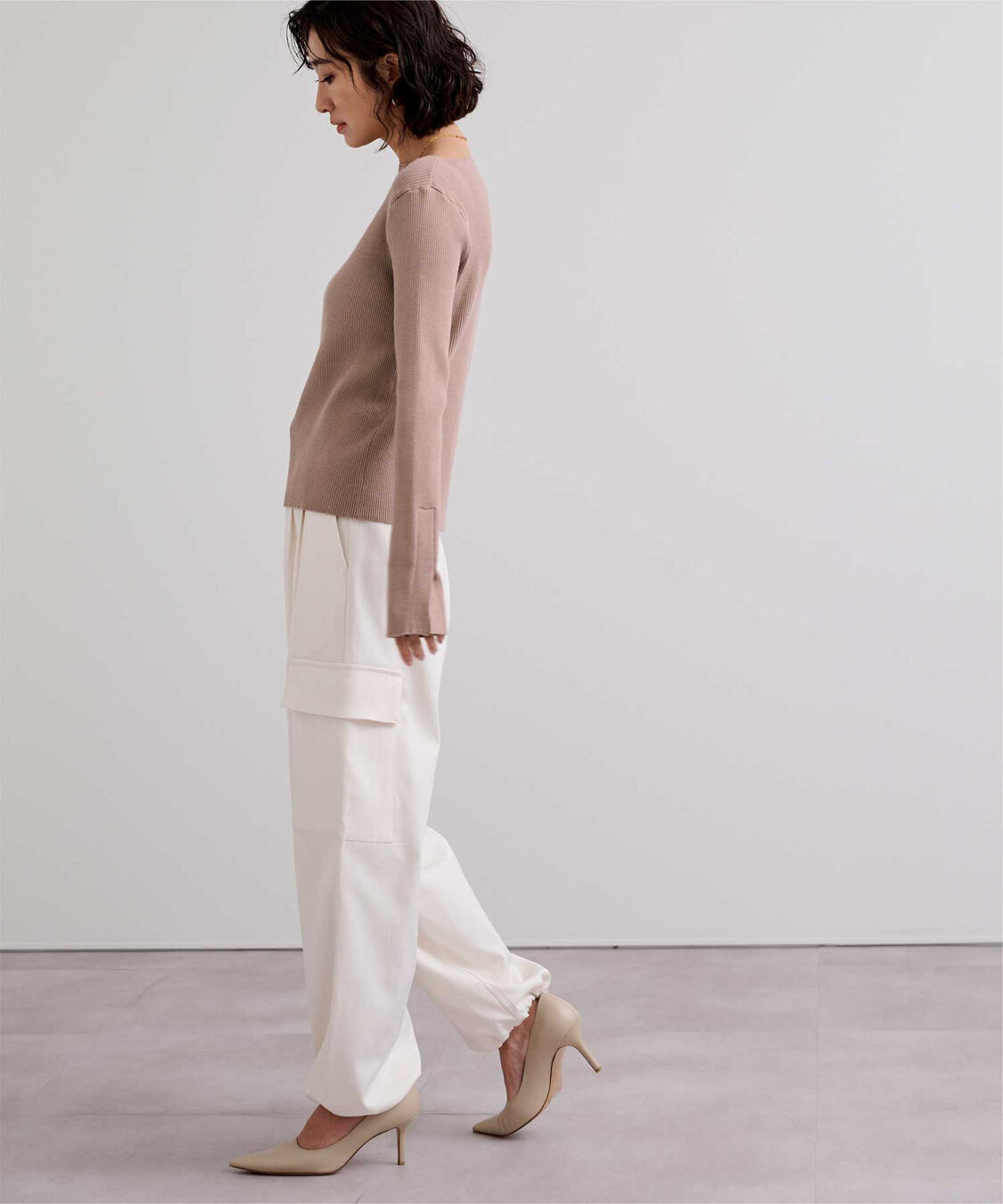 ur's「ボートネックスリットスリーブリブニット」|ニット・セーター|