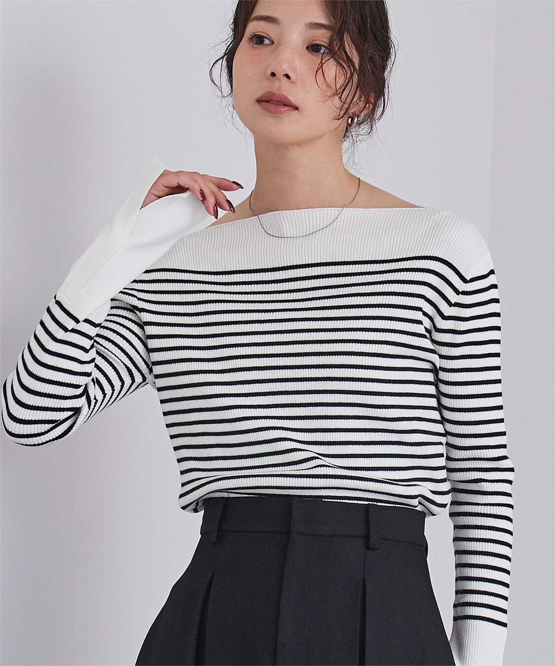 ur's「ボートネックスリットスリーブリブニット」|ニット・セーター|