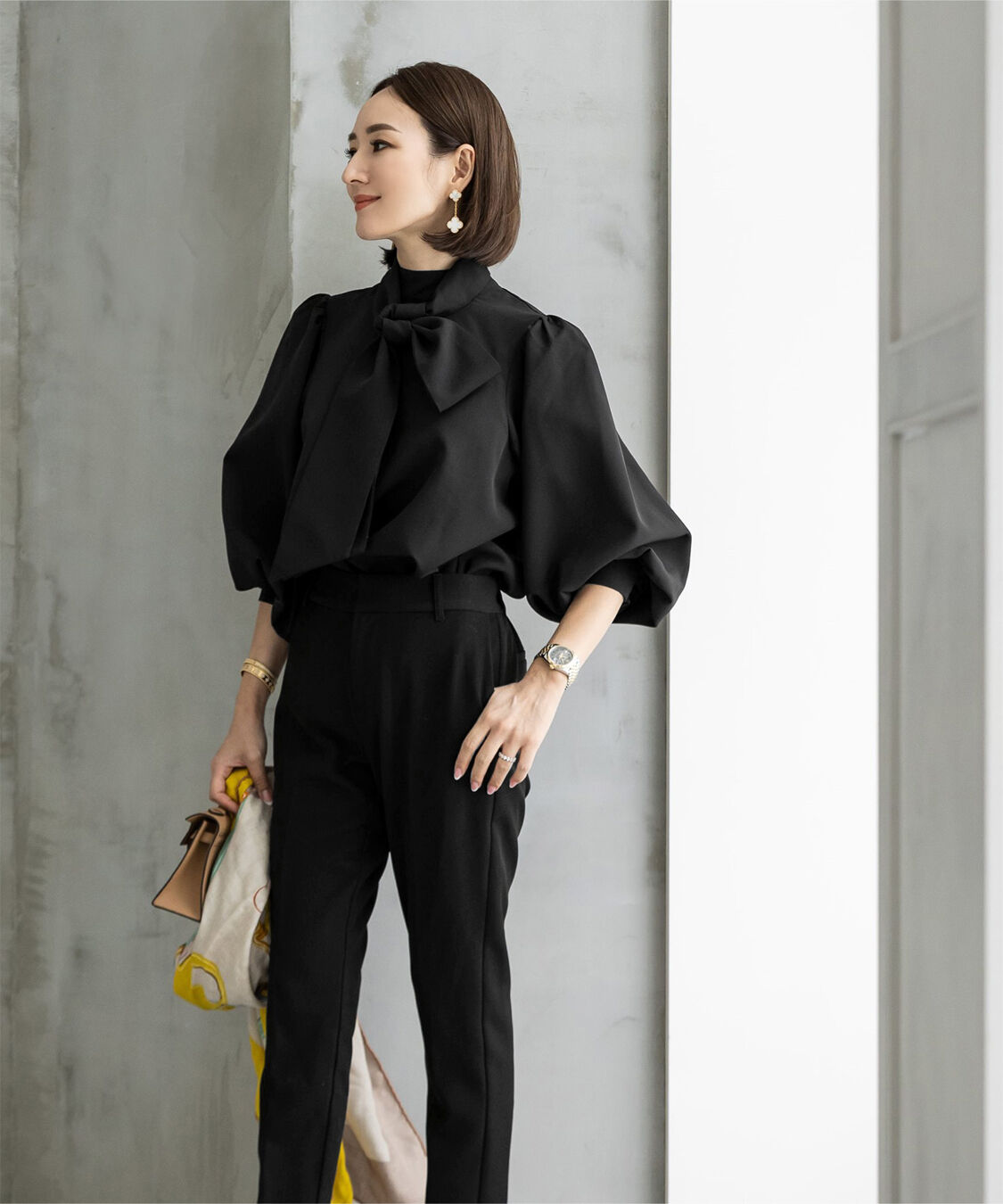 ur's「【星玲奈さんコラボアイテム】2wayボリュームスリーブボウタイブラウス」|シャツ・ブラウス|