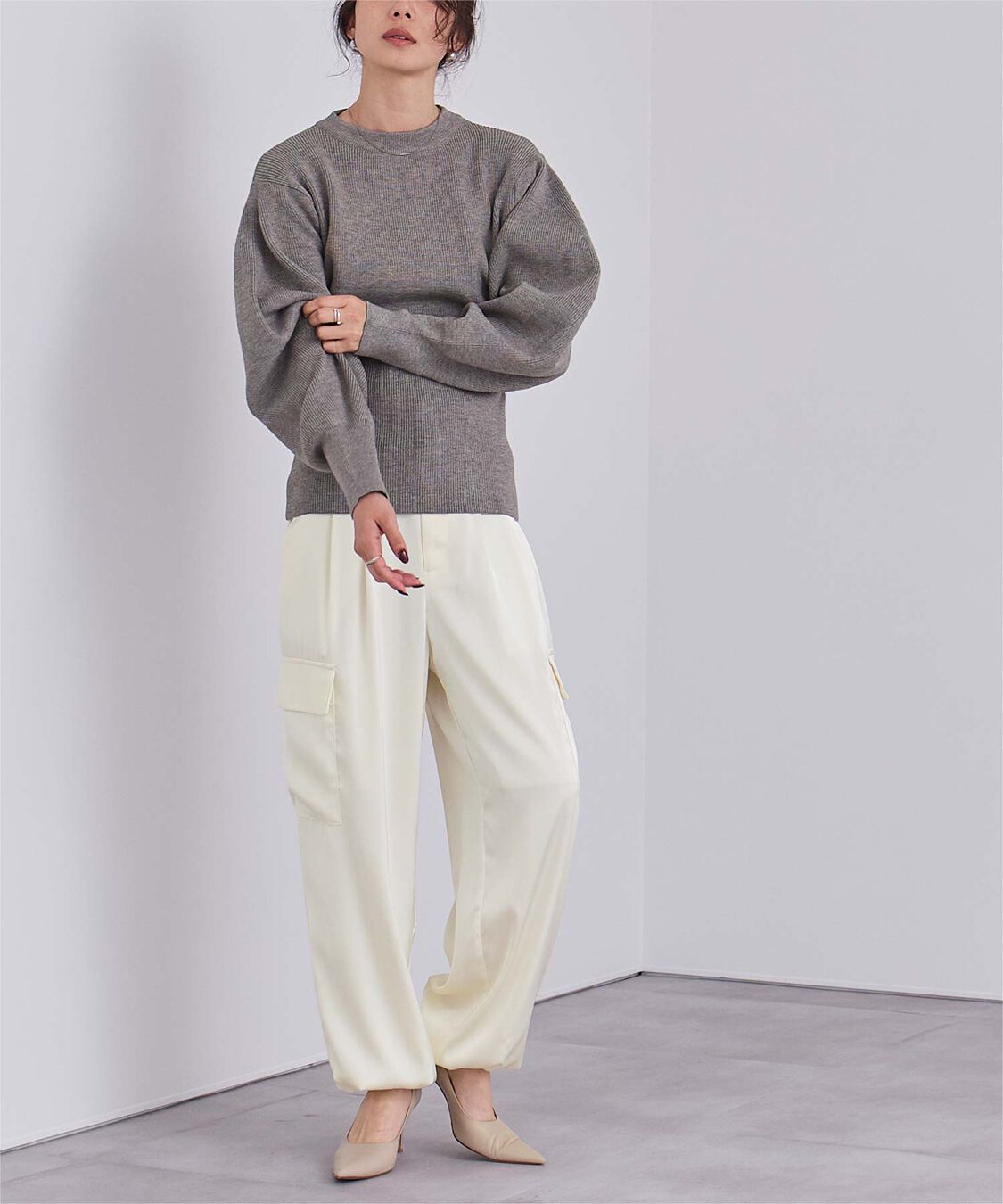 ur's「サテンパラシュートパンツ」|カーゴ|