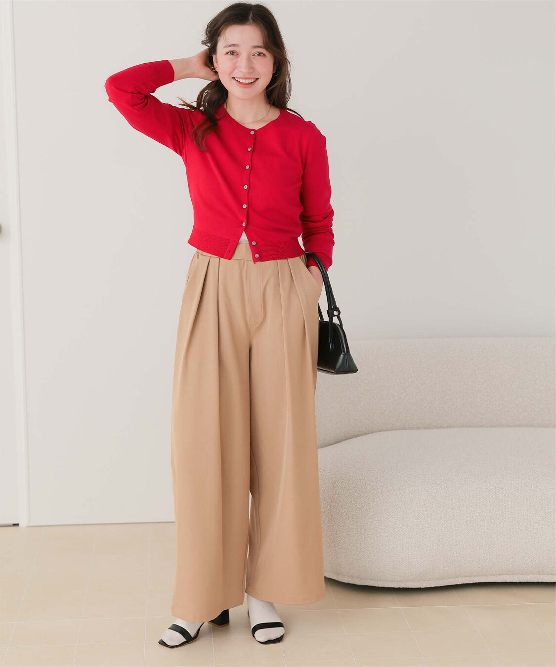 titivate「クルーネックニットカーディガン/トップス」|ニット・セーター|