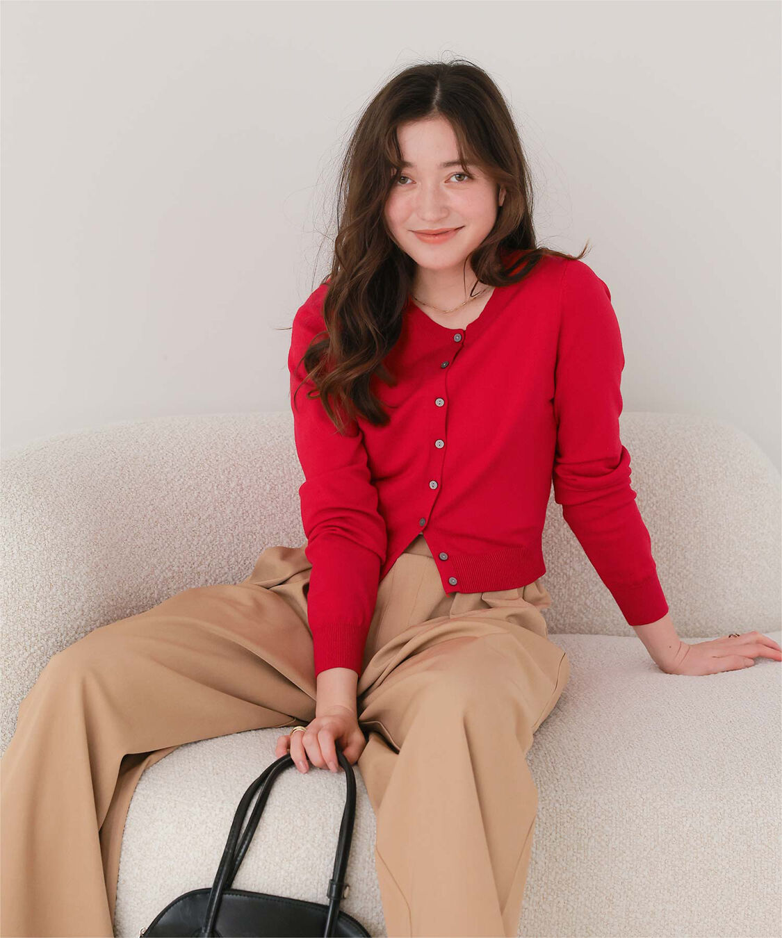 titivate「クルーネックニットカーディガン/トップス」|ニット・セーター|