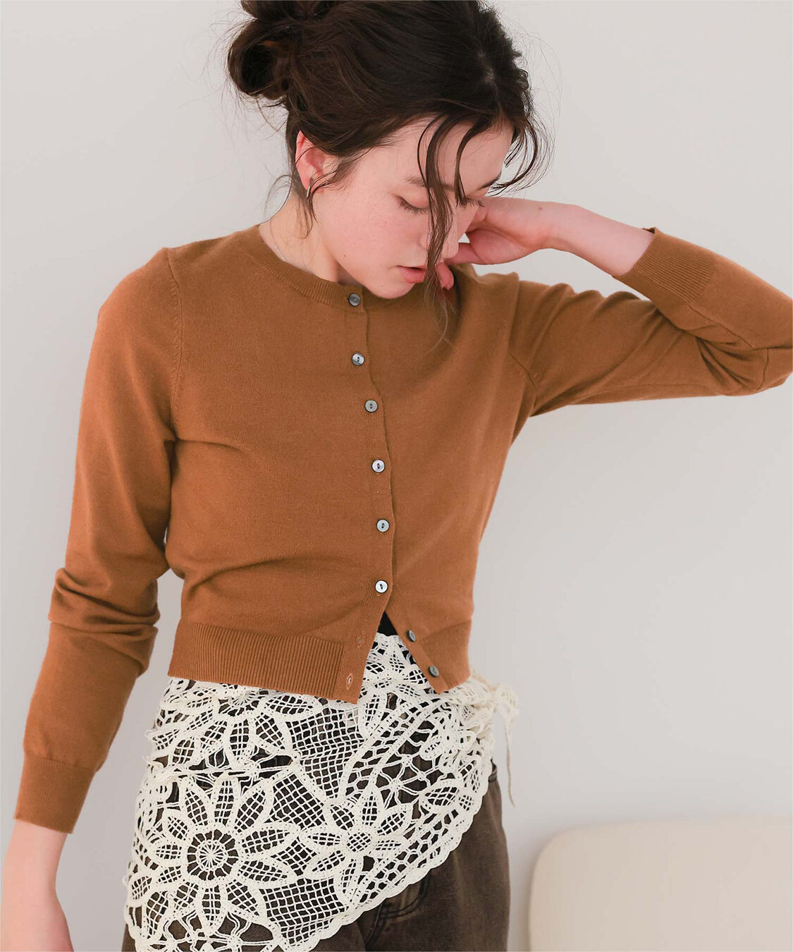 titivate「クルーネックニットカーディガン/トップス」|ニット・セーター|