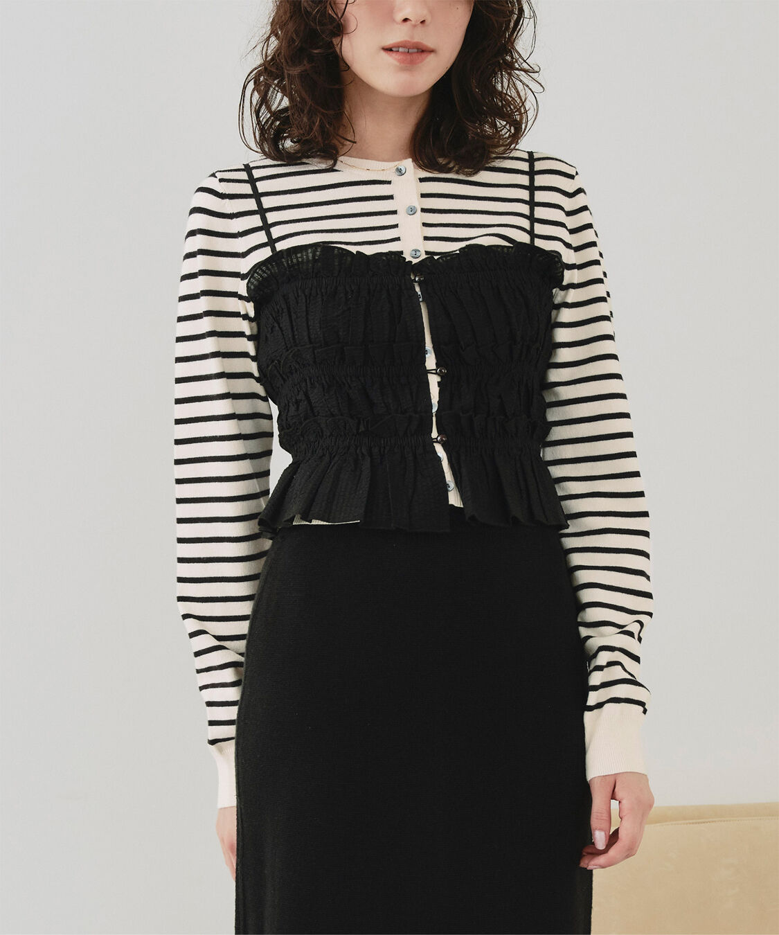 titivate「クルーネックニットカーディガン/トップス」|ニット・セーター|