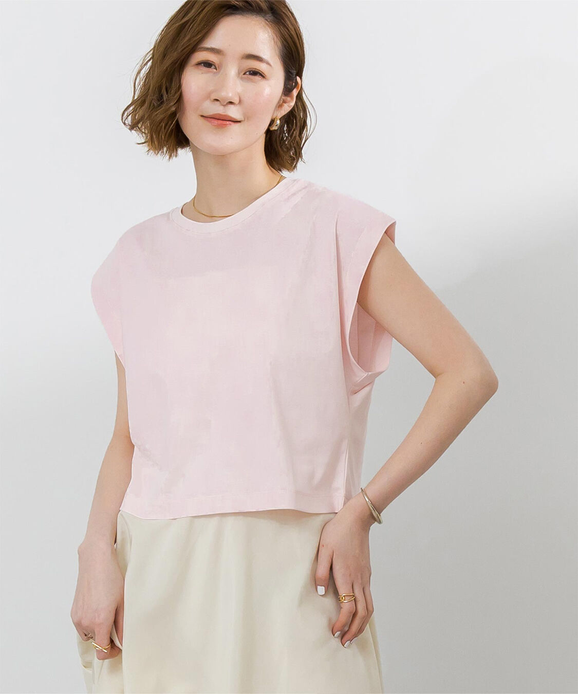 ur's「汗染み防止ワイドスリーブTシャツ」|Tシャツ・カットソー|ライトピンク