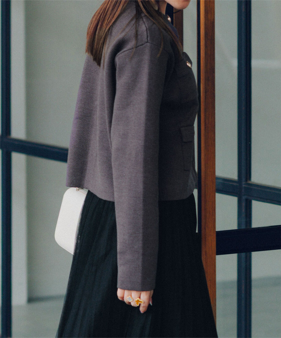 ur's「【星玲奈さんコラボアイテム】ゴールド釦ニットカーディガン/ジャケット」|カーディガン|