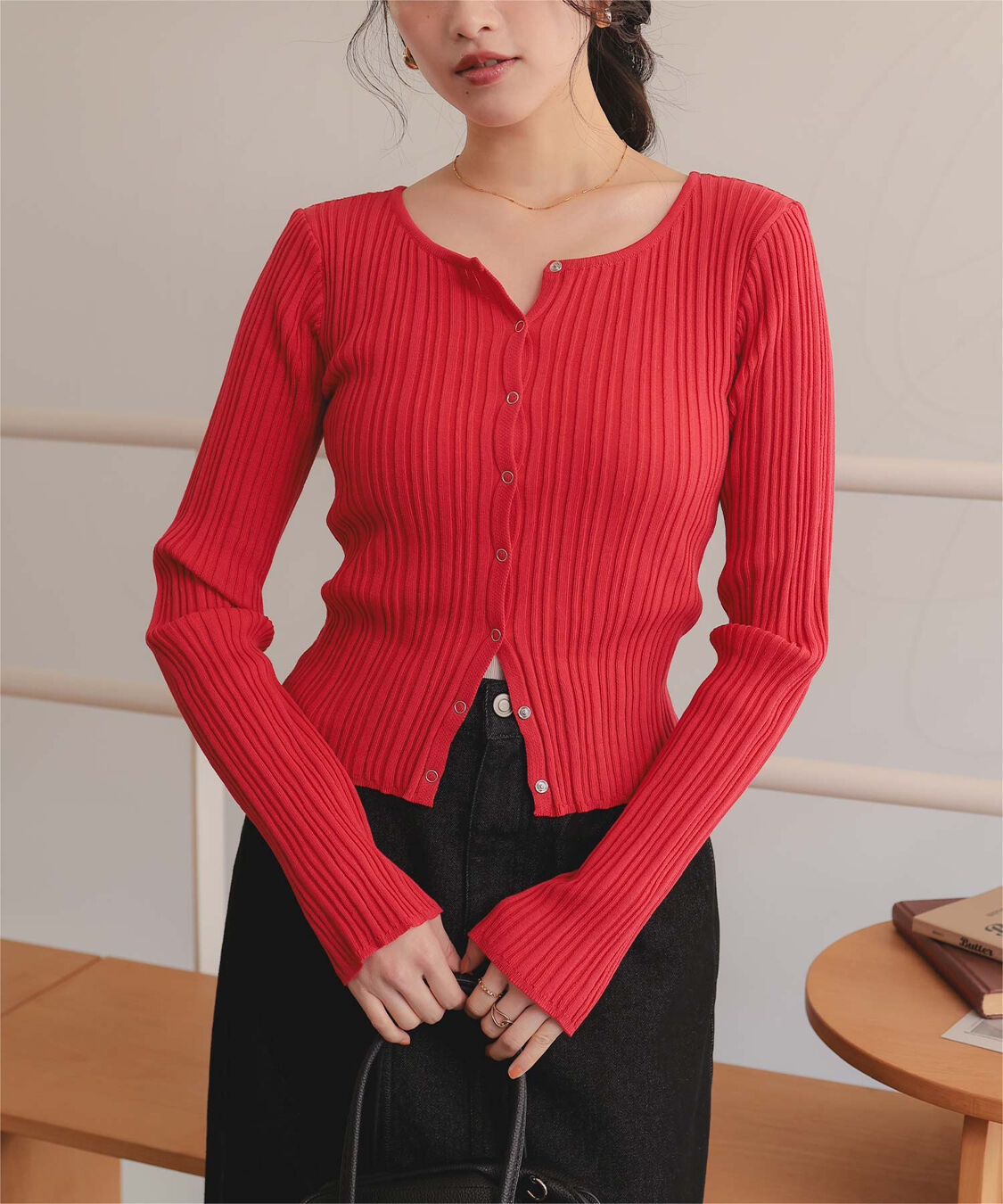 titivate「UVケアリングドットニットカーディガン」|カーディガン|