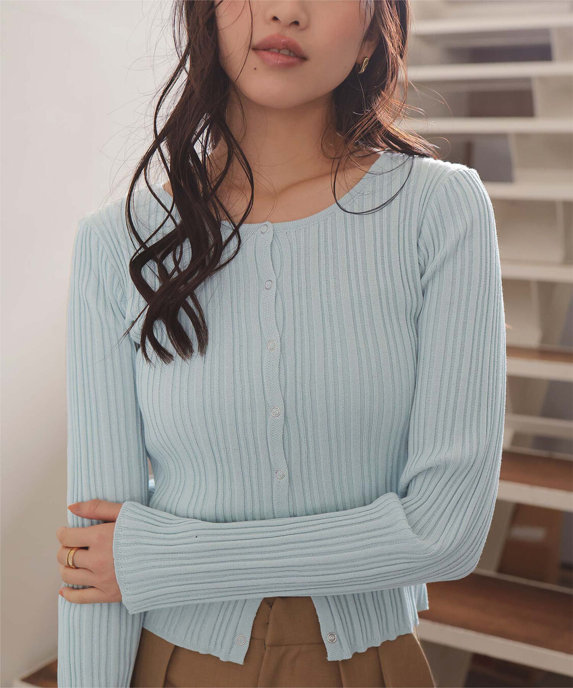 titivate「UVケアリングドットニットカーディガン」|カーディガン|