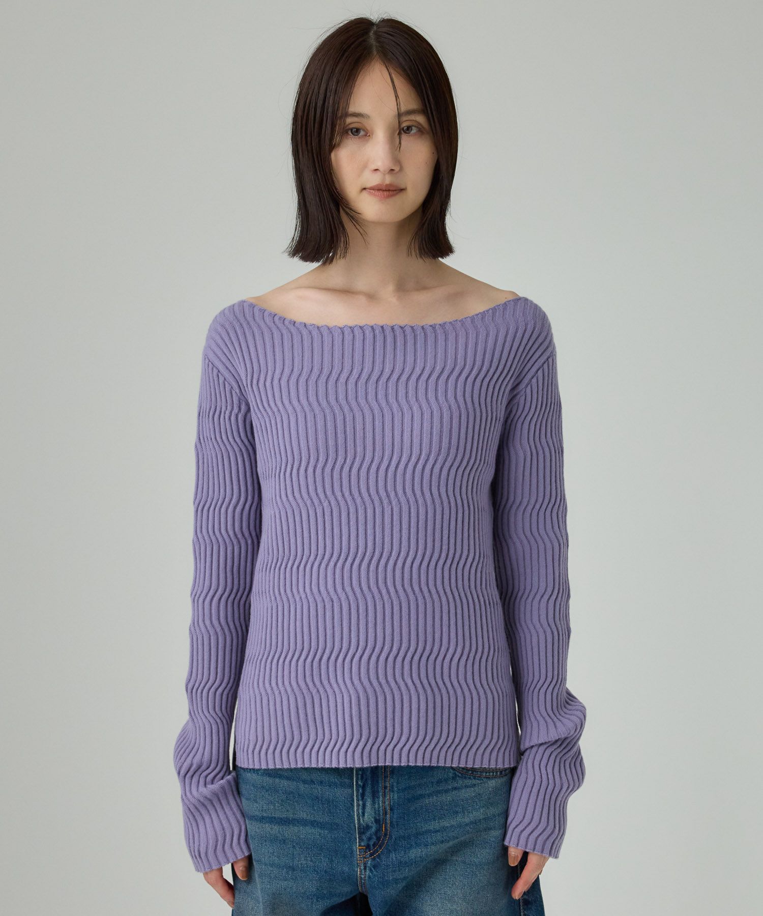 BABYLONE「シアリングガーターニットプルオーバー」|ニット・セーター|